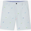 Boy's Shorts In Printed Twill Blue - Shorts - 1 - thumbnail