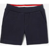 Boy's Shorts In Piqué Fleece  Navy - Shorts - 1 - thumbnail