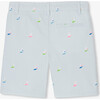 Boy's Shorts In Printed Twill Blue - Shorts - 2