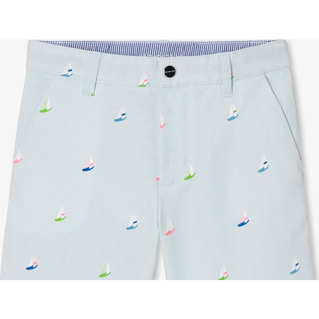 Boy's Shorts In Printed Twill Blue - Shorts - 3