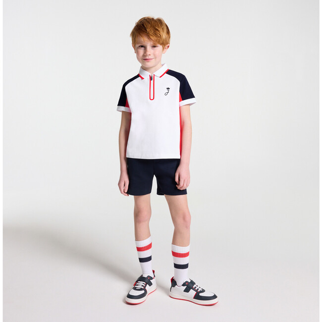 Boy's Shorts In Piqué Fleece  Navy - Shorts - 3