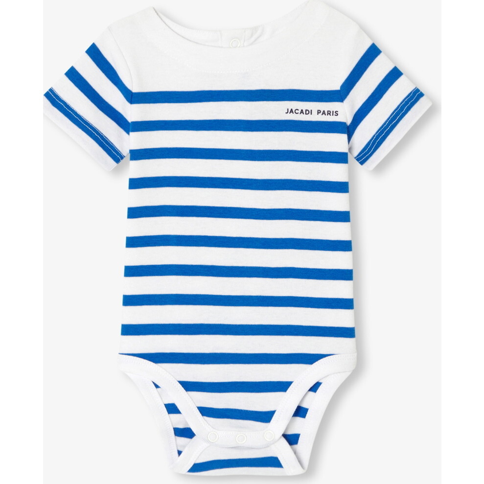 Baby Boy Sailor Style Bodysuit  White/Blue - Onesies - 1