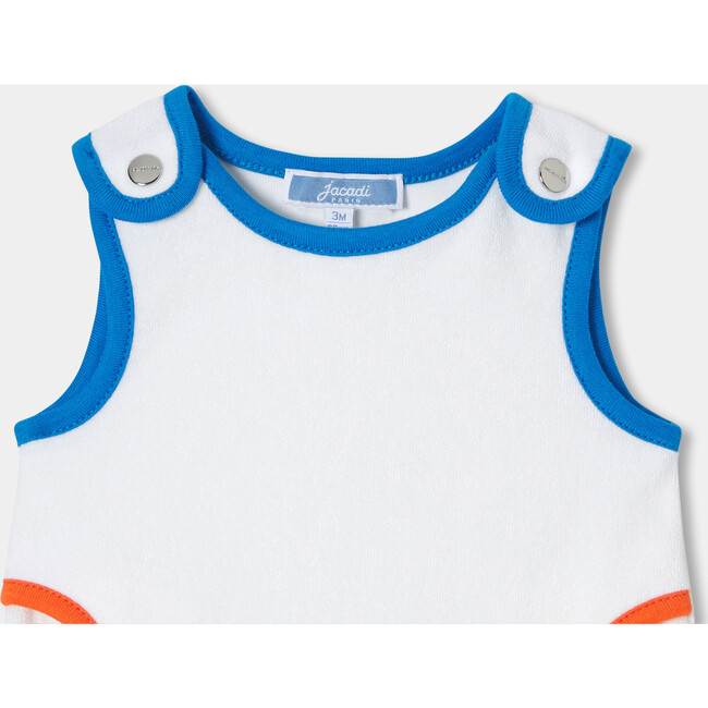 Baby Boy French Terry Romper  White - Rompers - 3