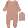 Cuddly in Cotton Footie & Hat Set Misty Rose - Mixed Apparel Set - 1 - thumbnail