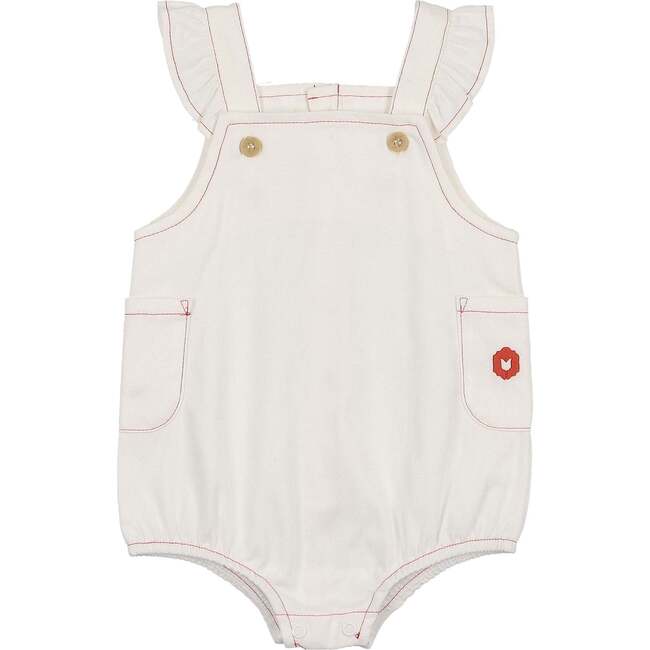 Summer Glory Girls' Romper Ivory & Red