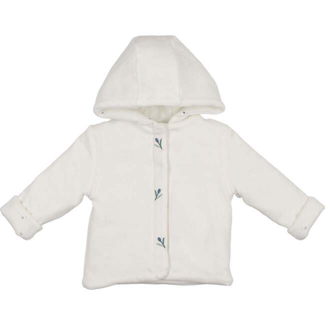 Plush Print Boys' Jacket Ivory & Blue
