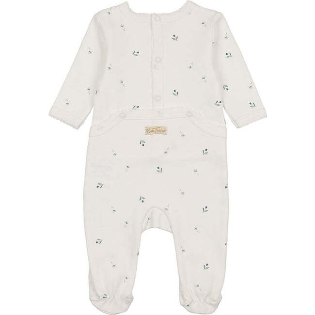 Plush Print Footie & Hat Set, Boys Ivory & Blue - Mixed Apparel Set - 2