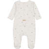 Plush Print Footie & Hat Set, Boys Ivory & Blue - Mixed Apparel Set - 2