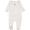 Soft Stitches Footie, Boys Ivory & Blue - Footie Pajamas - 1 - thumbnail