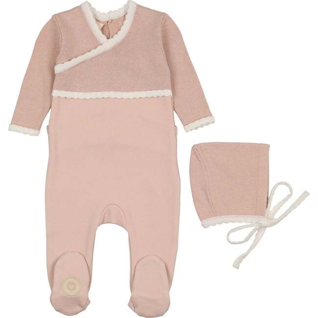 Classic Wrap Footie & Hat Set Pink Whip