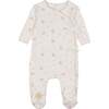 Scattered Blossoms Footie Ivory & Pink - Footie Pajamas - 1 - thumbnail