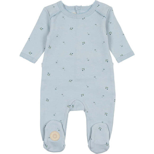 Plush Print Footie, Boys Niagara Blue