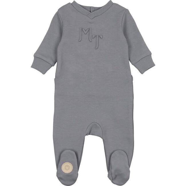 Posh Print Footie Slate Blue