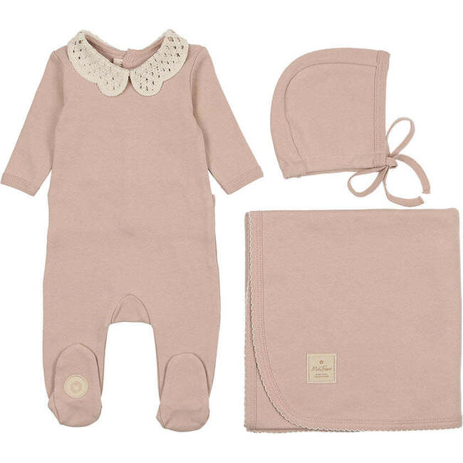 Touch of Crochet Layette Set, Girls Rose Dust
