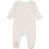 Plush Print Girls' Footie Ivory & Pink - Footie Pajamas - 1 - thumbnail
