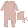 Soft Stitches Footie & Hat Set, Girls Rose Smoke - Mixed Apparel Set - 1 - thumbnail