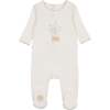 Nature's Florals Footie Ivory & Rose - Footie Pajamas - 1 - thumbnail