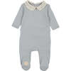 Touch of Crochet Footie, Boys Pearl Blue - Footie Pajamas - 1 - thumbnail