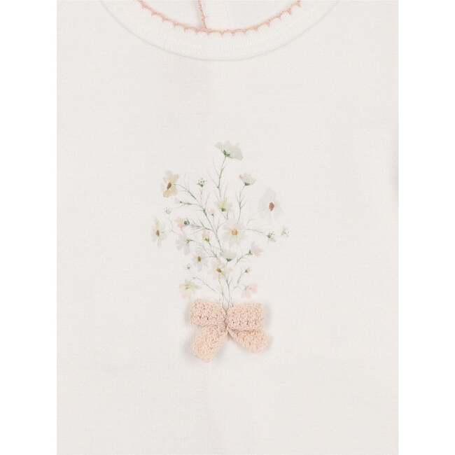Nature's Florals Footie & Hat Set Ivory & Rose - Mixed Apparel Set - 2