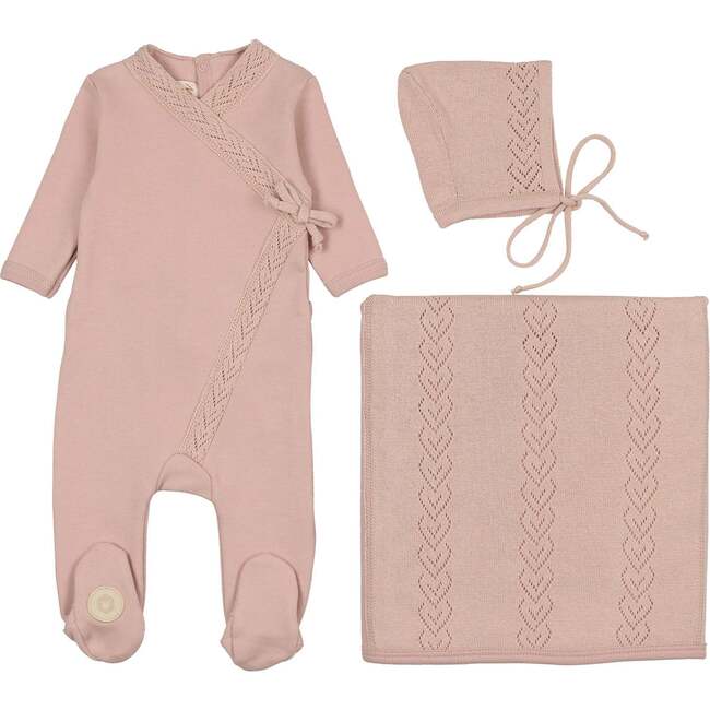 Knit Twist Layette Set Rose Smoke