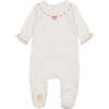Soft Stitches Footie, Girls Ivory & Red - Footie Pajamas - 1 - thumbnail