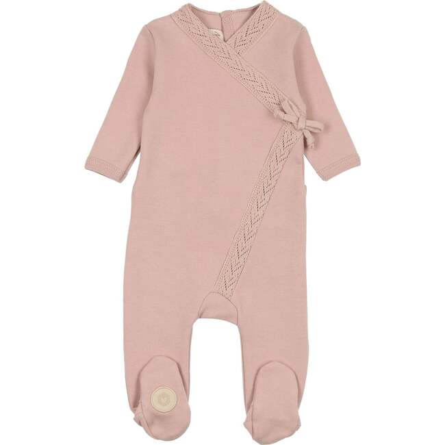 Knit Twist Footie Rose Smoke