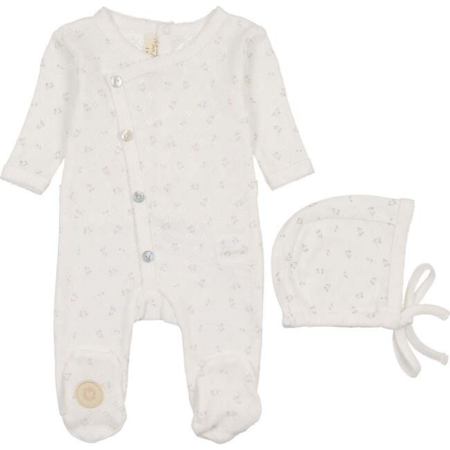 Spray of Berries Footie & Hat Set Ivory
