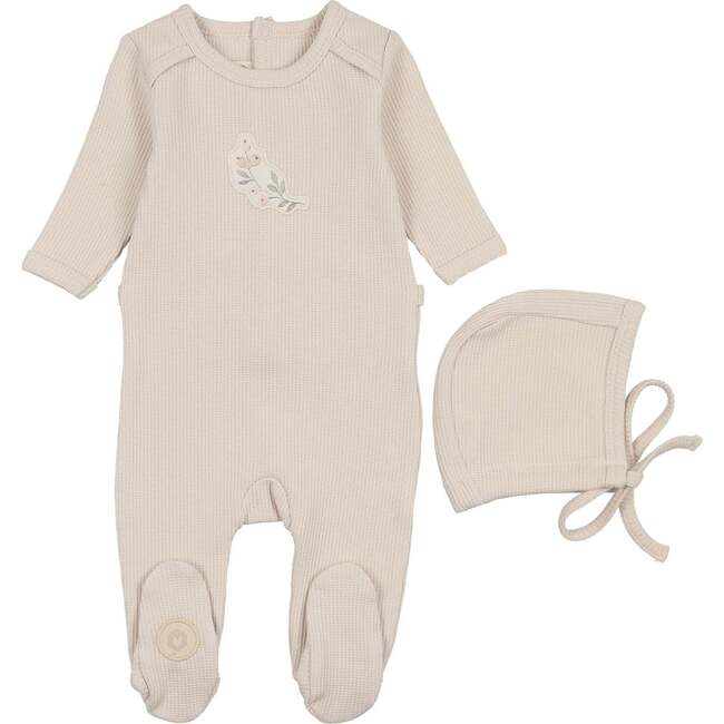 Mellow Moments Boys' Footie & Hat Set Taupe