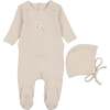 Mellow Moments Boys' Footie & Hat Set Taupe - Mixed Apparel Set - 1 - thumbnail