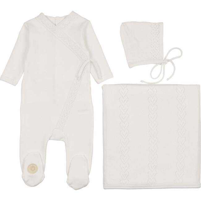 Knit Twist Layette Set Ivory