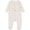 Scattered Blossoms Footie & Hat Set Ivory & Pink - Mixed Apparel Set - 2