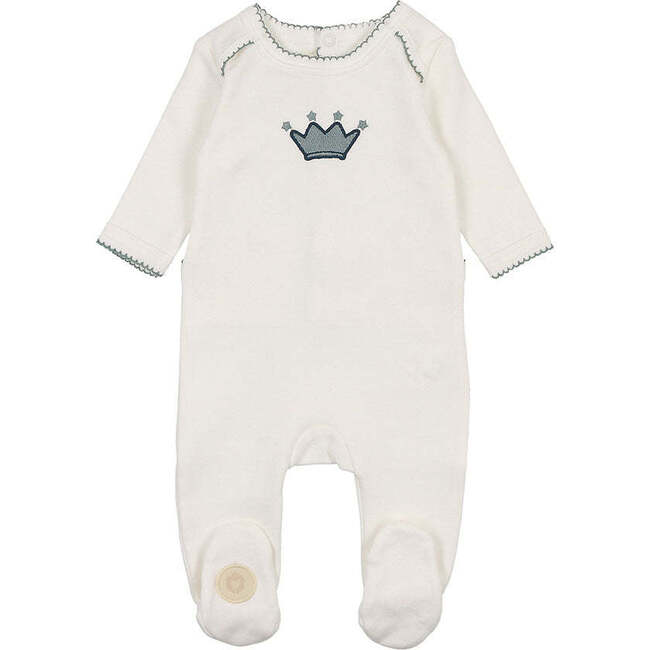 Mini Royal Footie, Boys Ivory & Blue