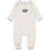 Mini Royal Footie, Boys Ivory & Blue - Footie Pajamas - 1 - thumbnail