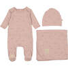 Plush Print Layette Set, Girls Rose Smoke - Mixed Apparel Set - 1 - thumbnail