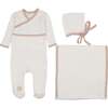 Classic Wrap Layette Set Ivory & Pink - Mixed Apparel Set - 1 - thumbnail