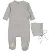 Knit Twist Footie & Hat Set Pearl Blue - Mixed Apparel Set - 1 - thumbnail