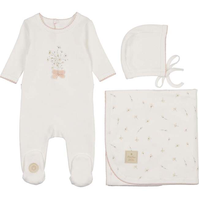 Nature's Florals Layette Set Ivory & Rose