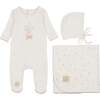 Nature's Florals Layette Set Ivory & Rose - Mixed Apparel Set - 1 - thumbnail