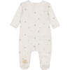 Plush Print Footie, Boys Ivory & Blue - Footie Pajamas - 1 - thumbnail