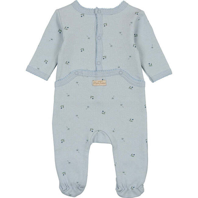 Plush Print Footie, Boys Ivory & Blue - Footie Pajamas - 2