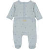 Plush Print Footie, Boys Ivory & Blue - Footie Pajamas - 2