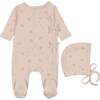 Scattered Blossoms Footie & Hat Set Barely Pink - Mixed Apparel Set - 1 - thumbnail