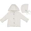 Plush Print Boys' Jacket & Hat Set Ivory & Blue - Mixed Apparel Set - 1 - thumbnail