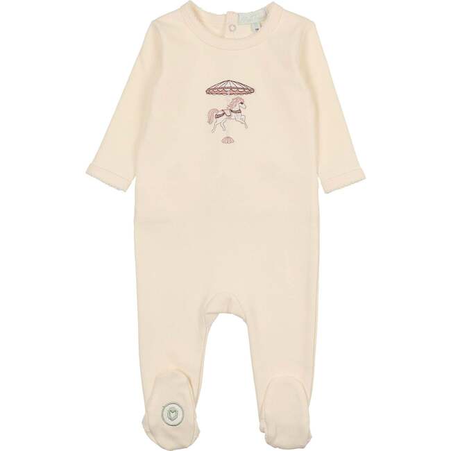 Prancing Pony Footie Ivory & Pink