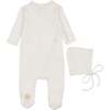 Knit Twist Footie & Hat Set Ivory - Mixed Apparel Set - 1 - thumbnail