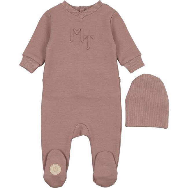 Posh Print Footie & Hat Set Mauve