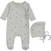Scattered Blossoms Footie & Hat Set Blue Dawn - Mixed Apparel Set - 1 - thumbnail