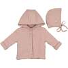 Plush Print Girls' Jacket & Hat Set Rose Smoke - Mixed Apparel Set - 1 - thumbnail