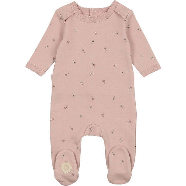 Plush Print Girls' Footie Rose Smoke