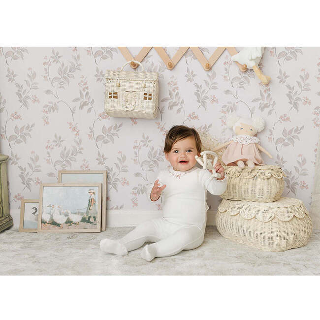 Soft Stitches Layette Set, Girls Ivory & Red - Mixed Apparel Set - 2
